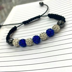 Pavé blue and white bracelet